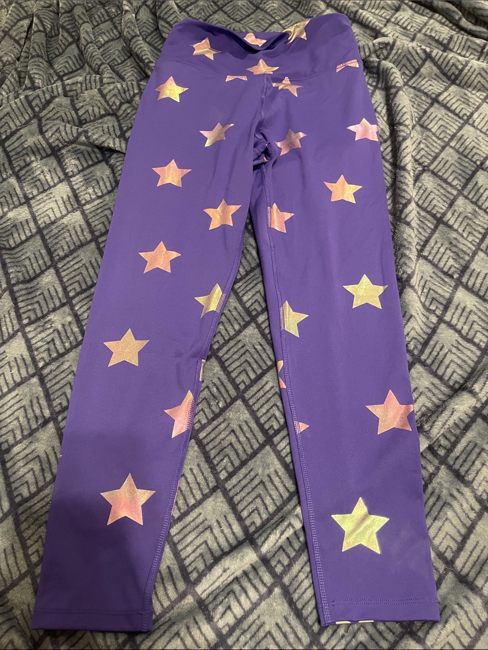 Nanette Lepore Purple Leggings with Iridescent Star Print
